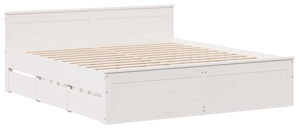 Postel bez matrace s čelem bílá 180 x 200 cm masivní borovice 3308757