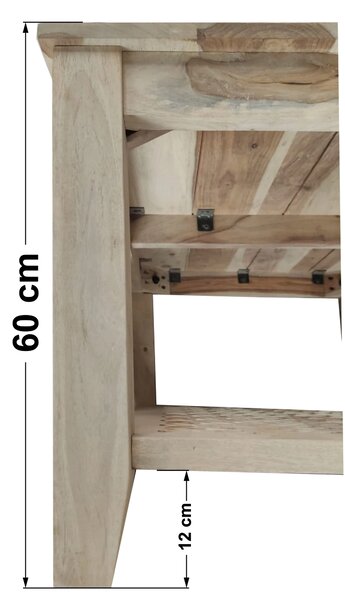 Konferenční stolek výška 60 cm z masivu palisandr 90x60x60