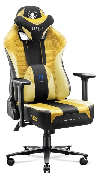 Látková herní židle Diablo X-Player 2.0 King Size: Dark Sunflower / žlutá Diablochairs