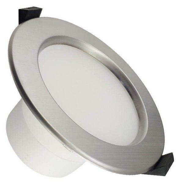 LED venkovní zápustné bodové svítidlo, 10W, kulaté, stříbrné, denní bílá