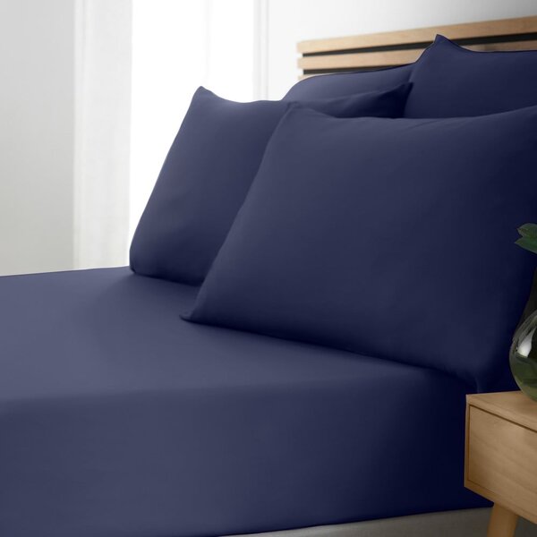 Tmavě modré napínací prostěradlo 90x190 cm So Soft Easy Iron – Catherine Lansfield
