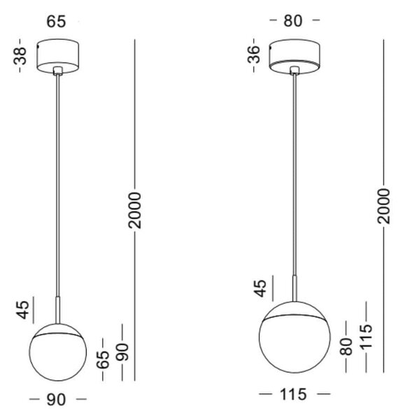 Pool LED závěsné svítidlo Chromová⌀90mm