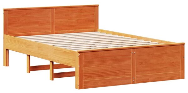 Postele bez matrace s čelem voskově hnědá 140 x 190 cm borovice 3308779