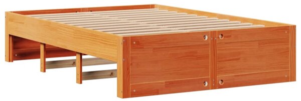 Postele bez matrace se zásuvkami hnědá 140x190cm masiv borovice 3308818