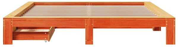 Postel bez matrace voskově hnědá 200 x 200 cm masivní borovice 3308989