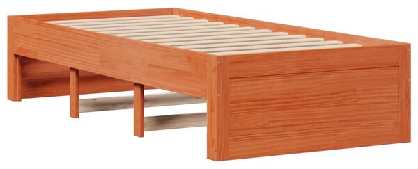 Postel s knihovnou bez matrace hnědá 75x190 cm masivní borovice 3308986