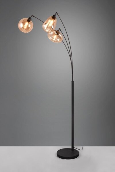 TRIO 417000313 LUMINA stojacia lampa V2000mm 3xE14 černá matná, jantarová
