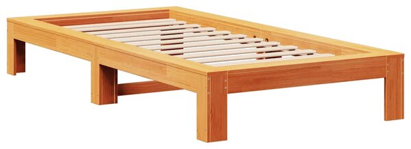 Postel bez matrace voskově hnědá 90 x 200 cm masivní borovice 3309010