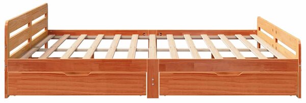 Postel bez matrace voskově hnědá 200 x 200 cm masivní borovice 3309028
