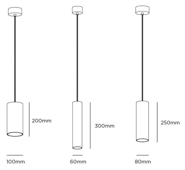 Tubus LED závěsné svítidlo CRI>90 Černá⌀60mm