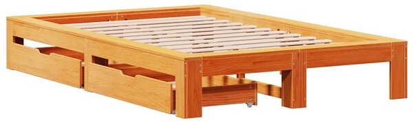 Postel bez matrace voskově hnědá 120 x 200 cm masivní borovice 3309004