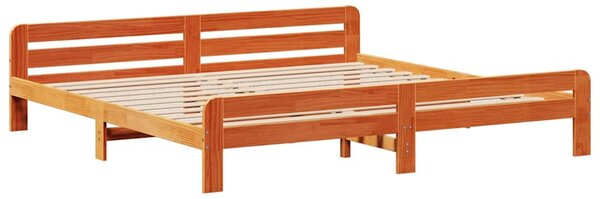 Postel bez matrace voskově hnědá 200 x 200 cm masivní borovice 3309028