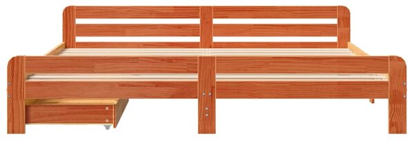 Postel bez matrace voskově hnědá 200 x 200 cm masivní borovice 3309028
