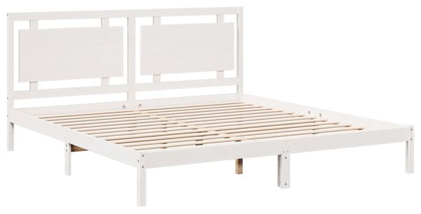 Prodloužený rám postele bez matrace bílý 200 x 220 cm masiv 3309208