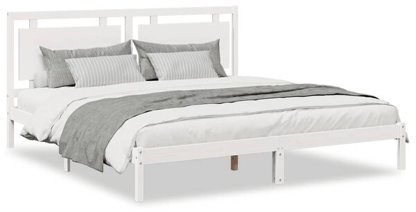 Prodloužený rám postele bez matrace bílý 200 x 220 cm masiv 3309208
