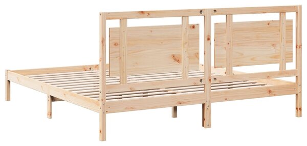 Prodloužený rám postele bez matrace 200 x 220 cm masivní dřevo 3309207