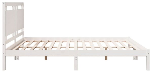 Prodloužený rám postele bez matrace bílý 200 x 220 cm masiv 3309208