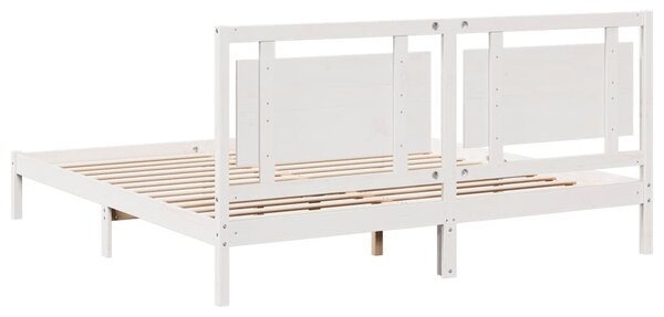 Prodloužený rám postele bez matrace bílý 200 x 220 cm masiv 3309208