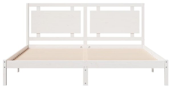 Prodloužený rám postele bez matrace bílý 200 x 220 cm masiv 3309208