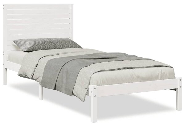 Prodloužený rám postele bez matrace bílý 90 x 210 cm masiv 3309296