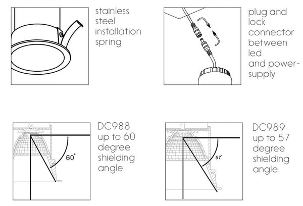 Downlight Deep LED zápustné svítidlo Ra>95 Černá12W - ⌀130mm