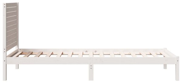 Prodloužený rám postele bez matrace bílý 90 x 210 cm masiv 3309296