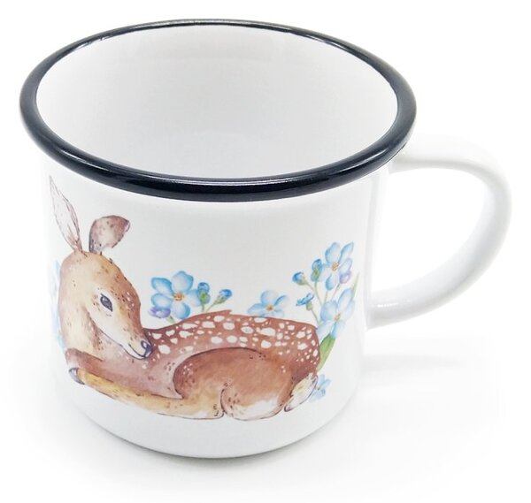 Keramický hrnek ePiPí Srneček, bílý, autorská ilustrace, motiv srnečka, 250 ml