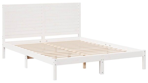 Prodloužený rám postele bez matrace bílý 140 x 220 cm masiv 3309314