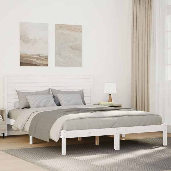 Prodloužený rám postele bez matrace bílý 140 x 220 cm masiv 3309314