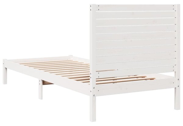 Prodloužený rám postele bez matrace bílý 90 x 210 cm masiv 3309296