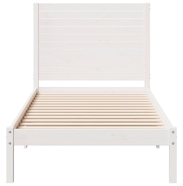 Prodloužený rám postele bez matrace bílý 90 x 210 cm masiv 3309296