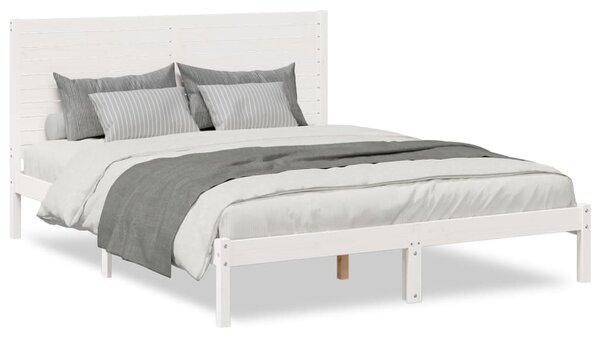 Prodloužený rám postele bez matrace bílý 140 x 220 cm masiv 3309314