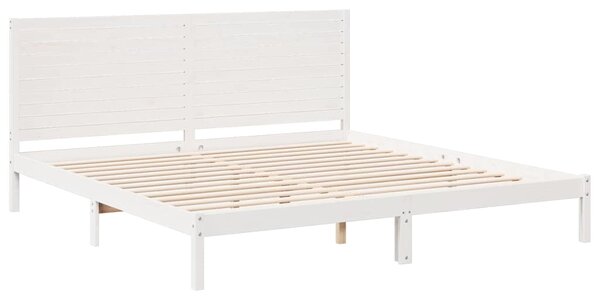 Prodloužený rám postele bez matrace bílý 200 x 220 cm masiv 3309320