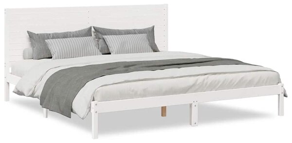 Prodloužený rám postele bez matrace bílý 200 x 220 cm masiv 3309320