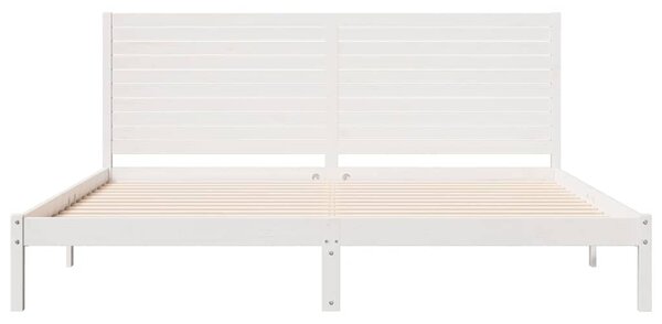 Prodloužený rám postele bez matrace bílý 200 x 220 cm masiv 3309320