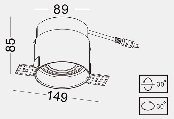 Trimless Downlight LED zápustné svítidlo Ra>95 Natáčecí110mm