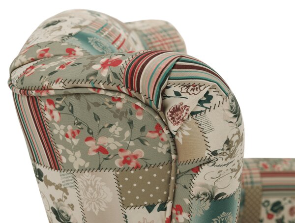 Křeslo ušák, látka patchwork Viorica 1, Charlot