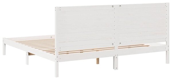 Prodloužený rám postele bez matrace bílý 200 x 220 cm masiv 3309320