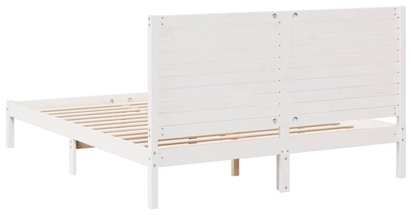 Prodloužený rám postele bez matrace bílý 140 x 220 cm masiv 3309314