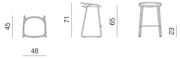 Designové barové židle Monk Barstool Low (výška sedáku 65 cm)