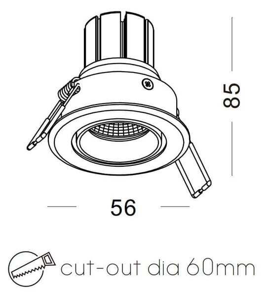 Mini Spotlight LED zápustné svítidlo BíláNáklopná