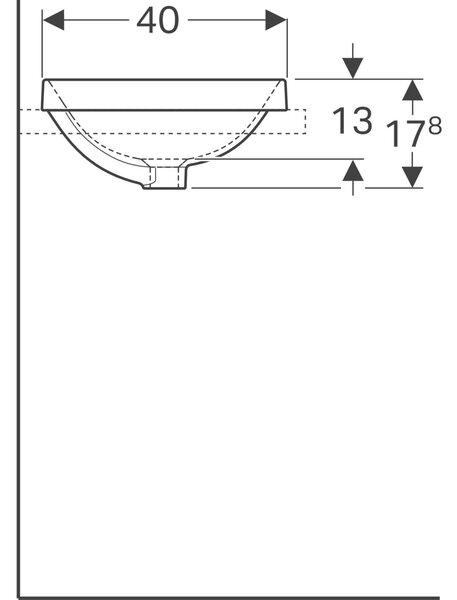 Geberit Variform umyvadlo 60x40 cm oválné zápustný bílá lesk 500.728.01.2