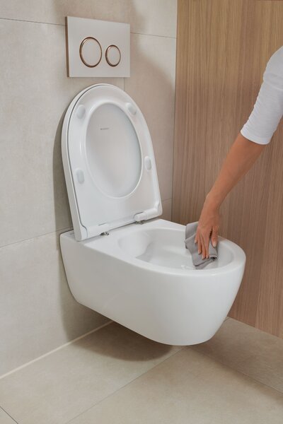 Geberit iCon sada wc s mísou a sedátkem závěsná bez splachovacího kruhu bílá lesk 501.664.00.1