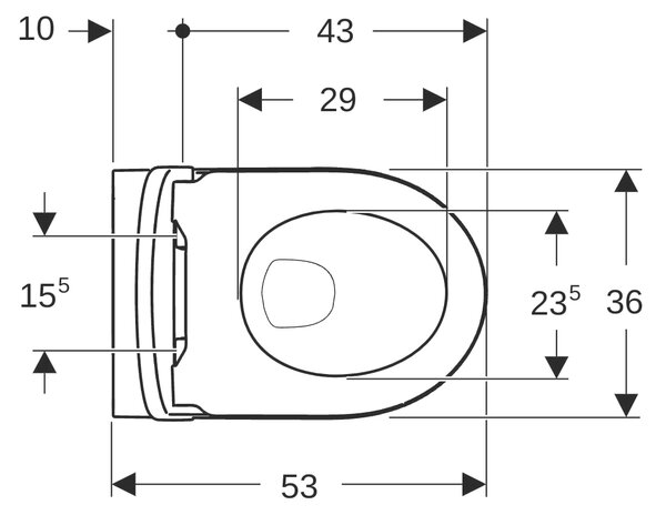 Geberit iCon sada wc s mísou a sedátkem závěsná bez splachovacího kruhu bílá lesk 501.664.00.1