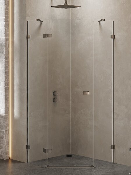 New Trendy Avexa Gunmetal Brushed sprchový kout 80x80 cm gunmetal kartáčovaný/průhledné sklo EXK-3829