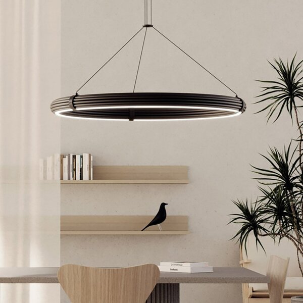 Aromas Elli LED závěsné kruhové svítidlo stmívatelné Černá