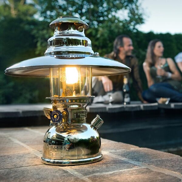 Petromax petrolejová lampa HK500 - pochromovaná mosaz