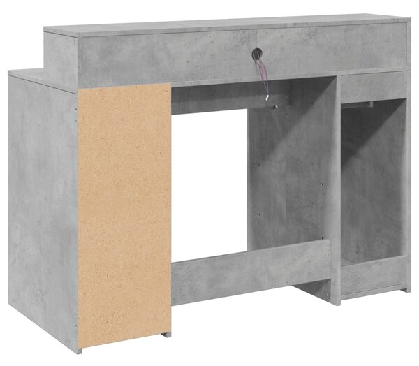Psací stůl s LED betonově šedý 120x55x91 cm kompozitní dřevo 3309414