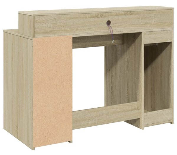 Psací stůl s LED dub sonoma 120 x 55 x 91 cm kompozitní dřevo 3309413