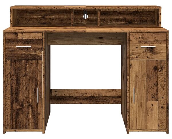 Psací stůl s LED světly old wood 120x55x91 cm kompozitní dřevo 3309418